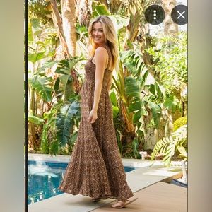 Natural Life Darcy brown floral maxi dress